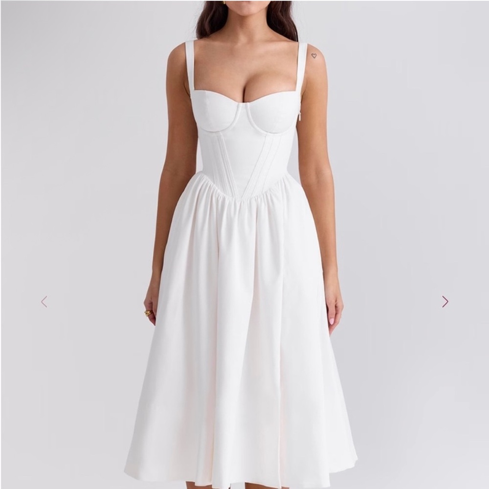 House of CB White Kelly Midi Dress
